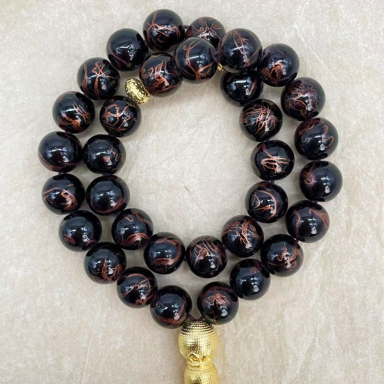 Tasbih 33 Prayer Beads 10mm Muslim Islamic Tassels Exquisite Handmade