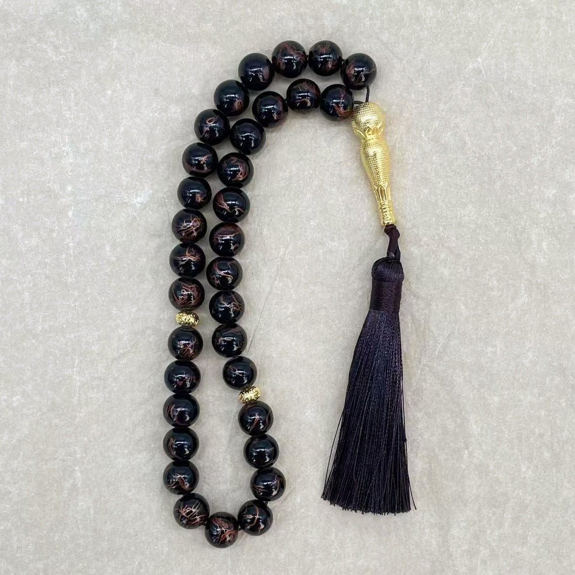 Tasbih 33 Prayer Beads 10mm Muslim Islamic Tassels Exquisite Handmade