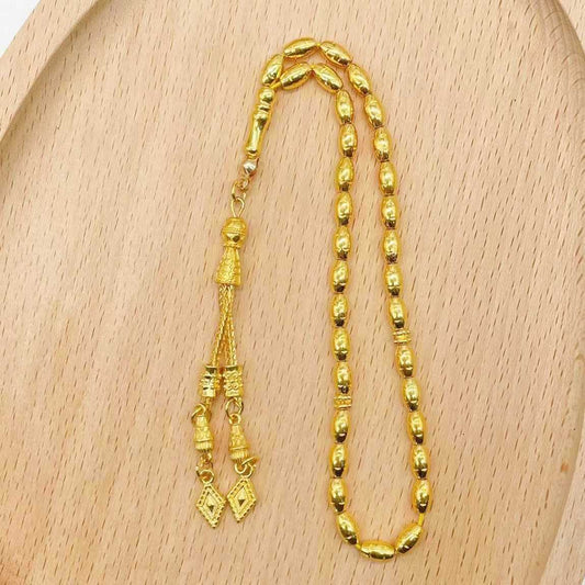 Tasbih 33 Prayer Beads 4*7 mm Golden Muslim Islamic Arabic Tassels Luxury Exquisite