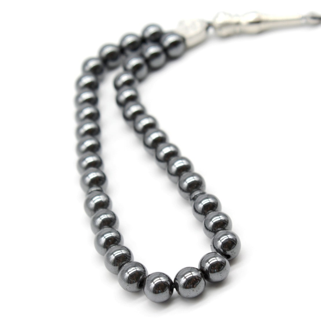 Tasbih 8mm Prayer Beads 33 Hematite Black Muslim Islamic Arabic Tassels Exquisite Luxury Handmade